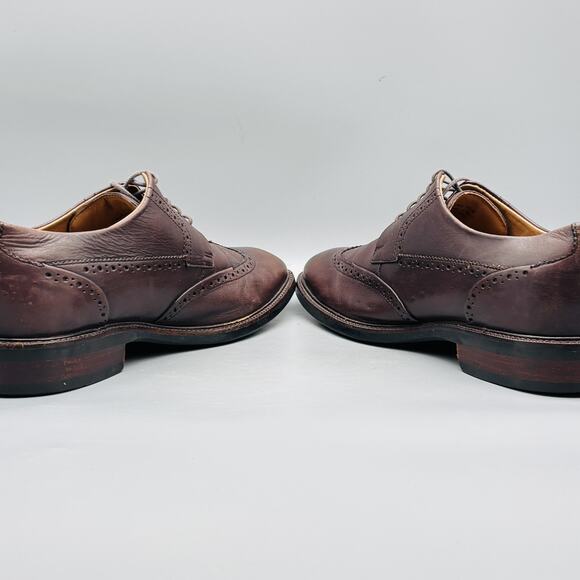 Cole Haan Shoes Mens 9.5 Brown Leather Grand OS Wingtip Oxford Dress Brogue - Picture 6 of 10